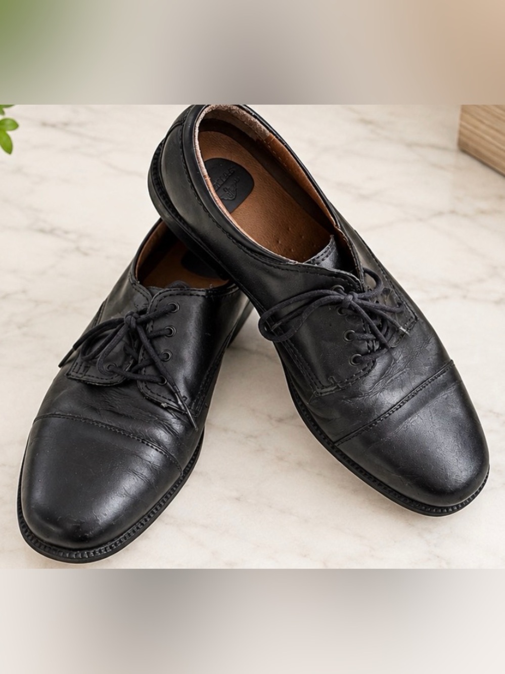 Dockers Black Leather Derby Lace-Up Shoes